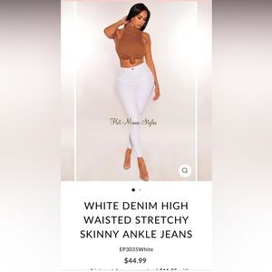 White denim skinny jeans- Size 5 / 27